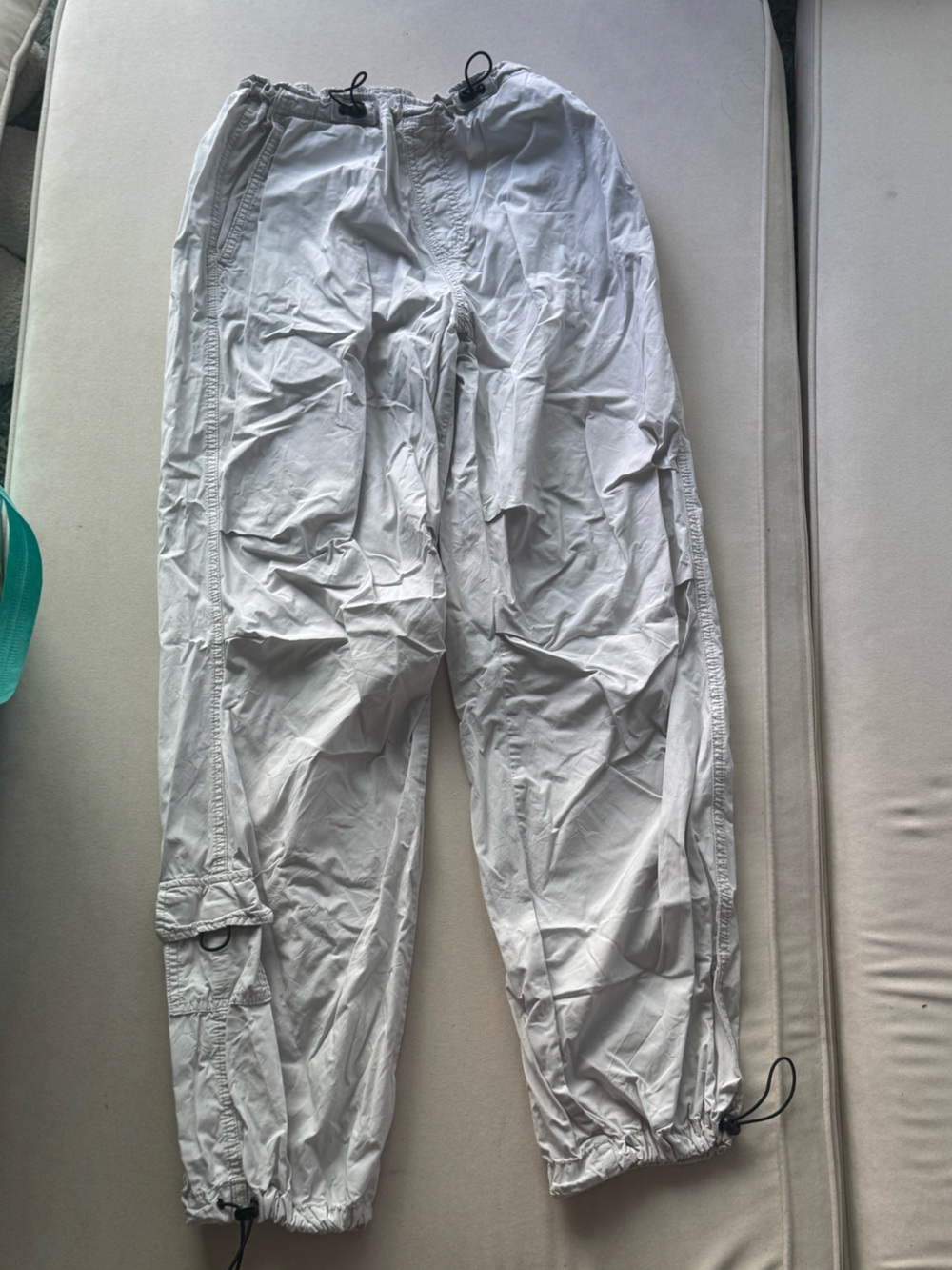 Garage Women’s White Cargo Pants with Drawstring Waist